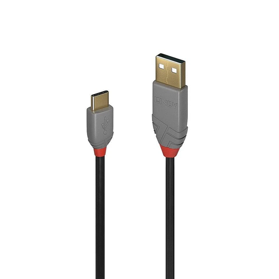 LINDY 36885 0.5 m USB 2.0 Type C to A Cable, Anthra Line, Black - Image 1 of 1