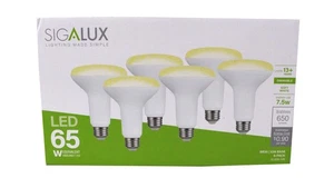 Sigalux Dimmable LED Flood Lights BR30 Bulbs Soft White 6 pack - Picture 1 of 2