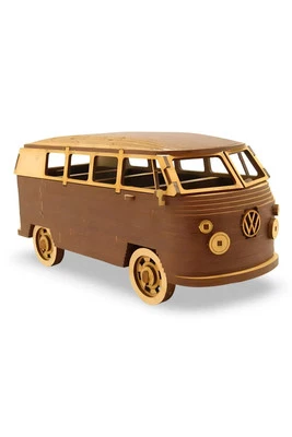 3D Wooden Puzzle DIY Mechanical Car Model Building Kits Kid Toys Volkswagen T1 B - Image 1 of 4
