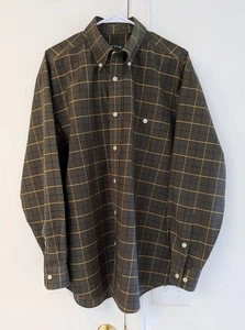 Camisa Orvis con botones en verde oscuro con cuadros azul marino y dorado para hombre de gran tamaño L - Imagen 1 de 11