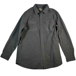 L.L. Bean Mens Allagash Fleece Overshirt Jacket Gray Large Tall Button Up NWT - Picture 1 of 10