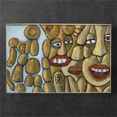 Pintura al óleo original de colección arte extraño óleo a bordo artista firmado titulado Foto 1 de 4