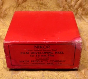 vintage NIKOR chromed steel Developing Reel for 35mm film in box w/instructions - Picture 1 of 8
