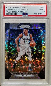 2017 Panini Prizm Giannis Antetokounmpo Silver Fast Break Prizm PSA 9 Bucks RARE - Picture 1 of 3