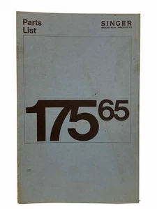 SINGER PARTS LIST BOOK FOR 175-65 *FREE SHIPPING* - Picture 1 of 6