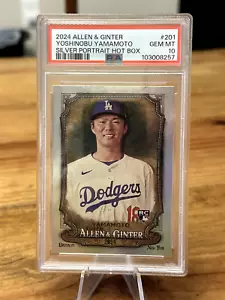 Topps Allen & Ginter 201 Yoshinobu Yamamoto 2024 retrato plateado caja caliente PSA 10 - Imagen 1 de 2