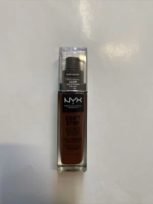 NYX Warm Walnut Can't Stop Won't Stop 24HR Full Coverage Foundation 1 Oz NEW 👍 - Image 1 of 3