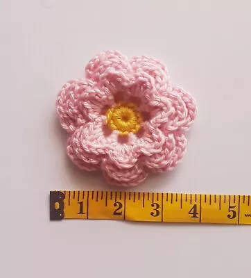 Flores de ganchillo: 5 tamaño grande, 3,5" de diámetro, hilo acrílico - hecho a mano en EE. UU. Foto 1 de 2