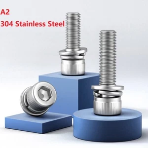 M6 M8 Allen Socket Cap Head With Washer Screw Hexagon Screws Combination Bolt - Picture 1 of 6