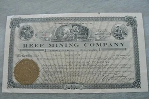 Reef Mining Company Utah Aktienzertifikat selten! - Bild 1 von 2