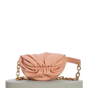 BOTTEGA VENETA 2160$ Peach Leather 'The Belt' Pouch - Chunky Chain Strap - Bild 1 von 12
