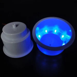 4PCS ABS Insert Cup Holder w/Drain 8LED Marine Boat Car SUV Truck Camper RV Van - Picture 1 of 13