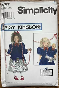 Simplicity Daisy Kingdom Pattern 7787 Child's Dress Sz 5-8 And 17" Doll Dress - Picture 1 of 4