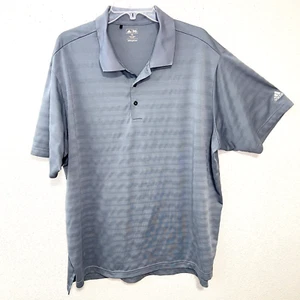 ADIDAS Mens Polo Shirt Size 2XL Golf Sports Short Sleeve Gray Textured Stripe - Picture 1 of 13