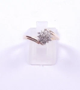 Diamond Ring 9 carat gold Cluster Size N 0.12 carats natural diamonds - Picture 1 of 6