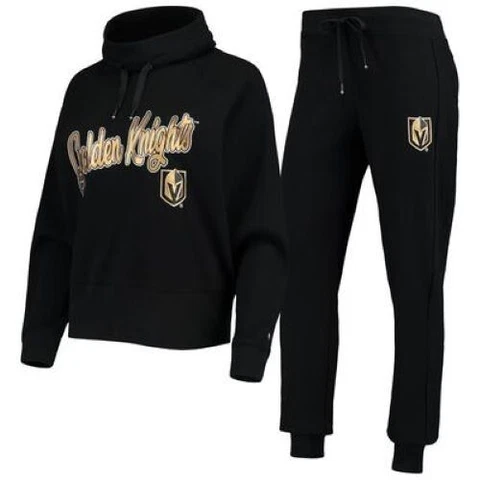 Las Vegas Golden Knights NHL Tommy Hilfiger Zoey Raglan Sweatshirt & Pants Set Cover