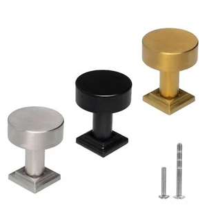 Modern Solid Stainless Steel Round Kitchen Cabinet Handles Drawer Pulls Knobs - Picture 1 of 4