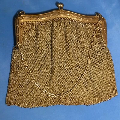 Monedero antiguo Whiting And Davis de plata esterlina 925 cadena floral 220 g Foto 1 de 4