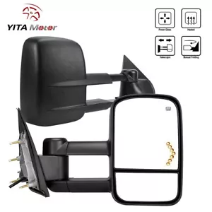 Tow Mirrors for 2014- 2018 Silverado Sierra 1500 15-18 2500HD 3500HD Turn Signal - Picture 1 of 10