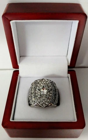 Troy Aikman - 1992 Dallas Cowboys Super Bowl Silver Color Ring With Display Box Cover