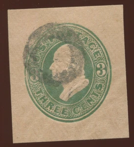 U171 Washington Rare Green on Fawn RARE Used Cut Square with PF Cert BZ1484 - Picture 1 of 3