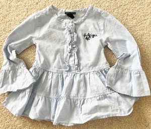 Tommy Hilfiger Mädchen Jeanskleid Gr. 24 Mo leichte Baumwolle Prärie Glockenärmel - Bild 1 von 7