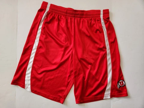 Utah Utes Shorts Size Large Red White Adult Mens NCAA Pockets Knights Apparel Cover