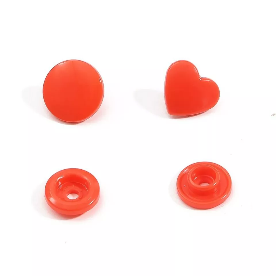 Heart Snaps Plastic Decorative Buttons Clothes Snap Fasteners Clothing - Image 1 of 4