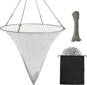 Portable Bridge and Pier Fishing Net 32" Heavy-Duty Cast Nylon Mesh Drop Rope - Picture 1 of 3