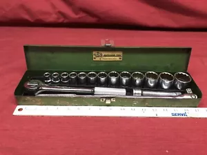 Vintage 16pc SK USA 1/2” Drive SAE Socket Set With Ratchet & Case Breaker Bar - Picture 1 of 24
