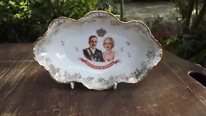 1960s Limoges China dish depicting Prince Rainier & Princess Grace of Monaco - Picture 1 of 6