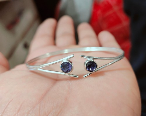 VALENTINO Bracciale design ametista argento sterling 925 braccialetto fatto a mano regalo a lei