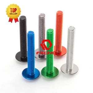 10 Fairing Bolts m6 x 40mm Mushroom Button Head Aluminum Screw Universal Motors - Foto 1 di 12