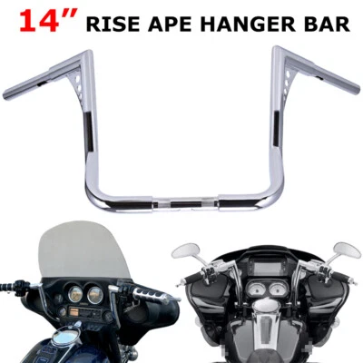 14" Rise Ape Hanger Handlebar For Harley Road King Street Electra Glide Classic - Imagem 1 de 4