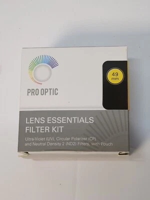 Pro Optic 49mm Set of 3 Lens Essentials Filter Kit-UV, Circular Polarizer, ND2X - Image 1 of 3