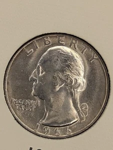 1966 Washington Quarter GEM UNC ALBUM NON IN CIRCOLAZIONE TONICO LUCENTEZZA ORIGINALE IN PERFETTE CONDIZIONI - Foto 1 di 2