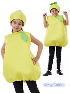 X-D4-1 Kids Lemon Food Drink Fruit Vegetable Party Costume 3-14 yrs - Picture 1 of 9