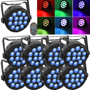 8PCS 14LED 140W RGBW Par Can Stage Light DMX Rainbow Effect Party DJ Disco Light - Bild 1 von 12