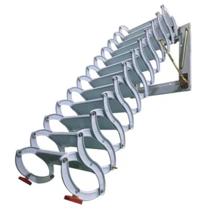 Escalera plegable blanca loft escaleras/montada en pared ático - Imagen 1 de 16