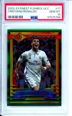 PSA 10 CRISTIANO RONALDO 2022-23 Topps Finest Flashbacks UEFA #77 Portugal - Image 1 of 3