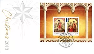 2018 Australia Christmas Issue Mini Sheet First Day Cover, Very Good Condition - Bild 1 von 1