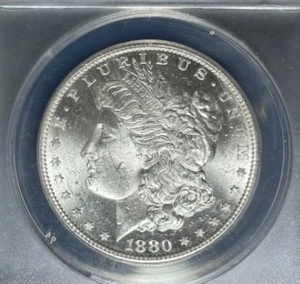 Dólar de plata Morgan 1880-S ~ Anacs MS 63 ~HERMOSA MONEDA~ REF#1427 - Imagen 1 de 4