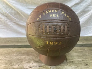 Newcastle antique leather style display football with ST JAMES' PARK NE1. - Picture 1 of 2
