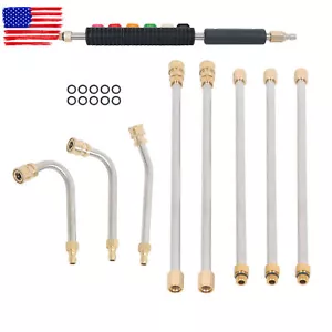 9-Piece 4000 PSI High Pressure Water Gun Extension Rod Wand 1/4’’Quick Connect - Picture 1 of 15
