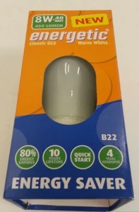10 X 80% ENERGY SAVING 8W 450 LUMEN LONG LIFE CLASSIC GLS BC BULB (L18) - Picture 1 of 2