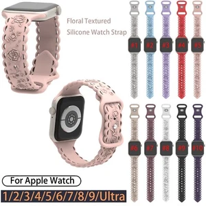 Correa de muñeca con estampado de silicona suave para Apple Watch 9 8 7 6 5 4 3 41/45 mm - Imagen 1 de 29