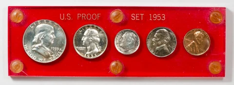 1953 U.S. Mint Silver Proof Set  --  In Capital Holder! Cover