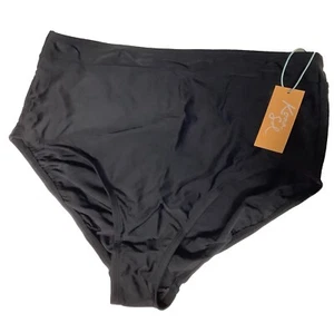 Kona Sol Women's Sz XL Full Coverage High Waist Bikni Bottom Black - Picture 1 of 9