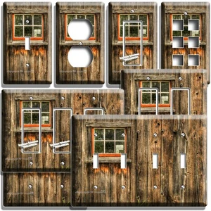 COUNTRY RÚSTICO DESGASTADO MADERA CABINA VENTANA INTERRUPTOR LUZ TOMA PLACAS PARED DECORACIÓN - Imagen 1 de 34