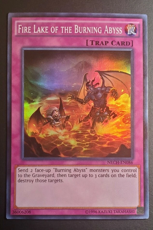 Fire Lake of the Burning Abyss - NECH-EN086 - Super Rare unlimited  Yugioh NM - Image 1 of 1